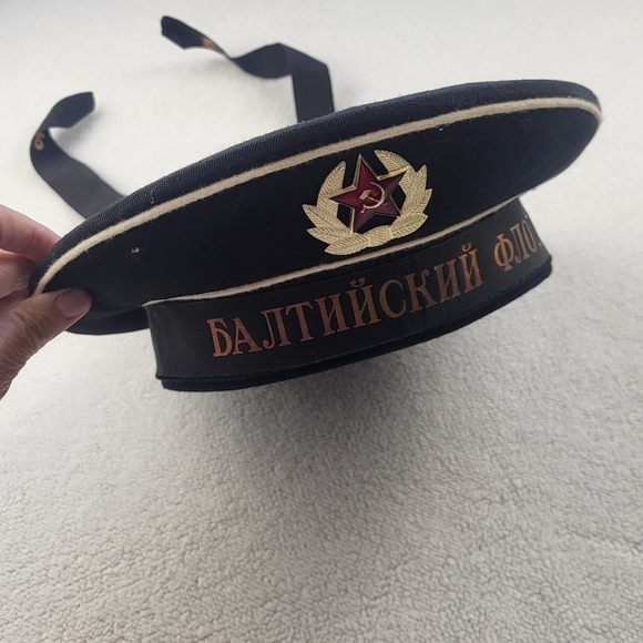 Source Unknown Other - Original Soviet Naval Seaman Cap Circa 1989 Black Size 58